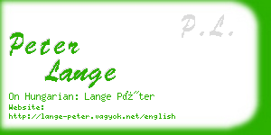 peter lange business card